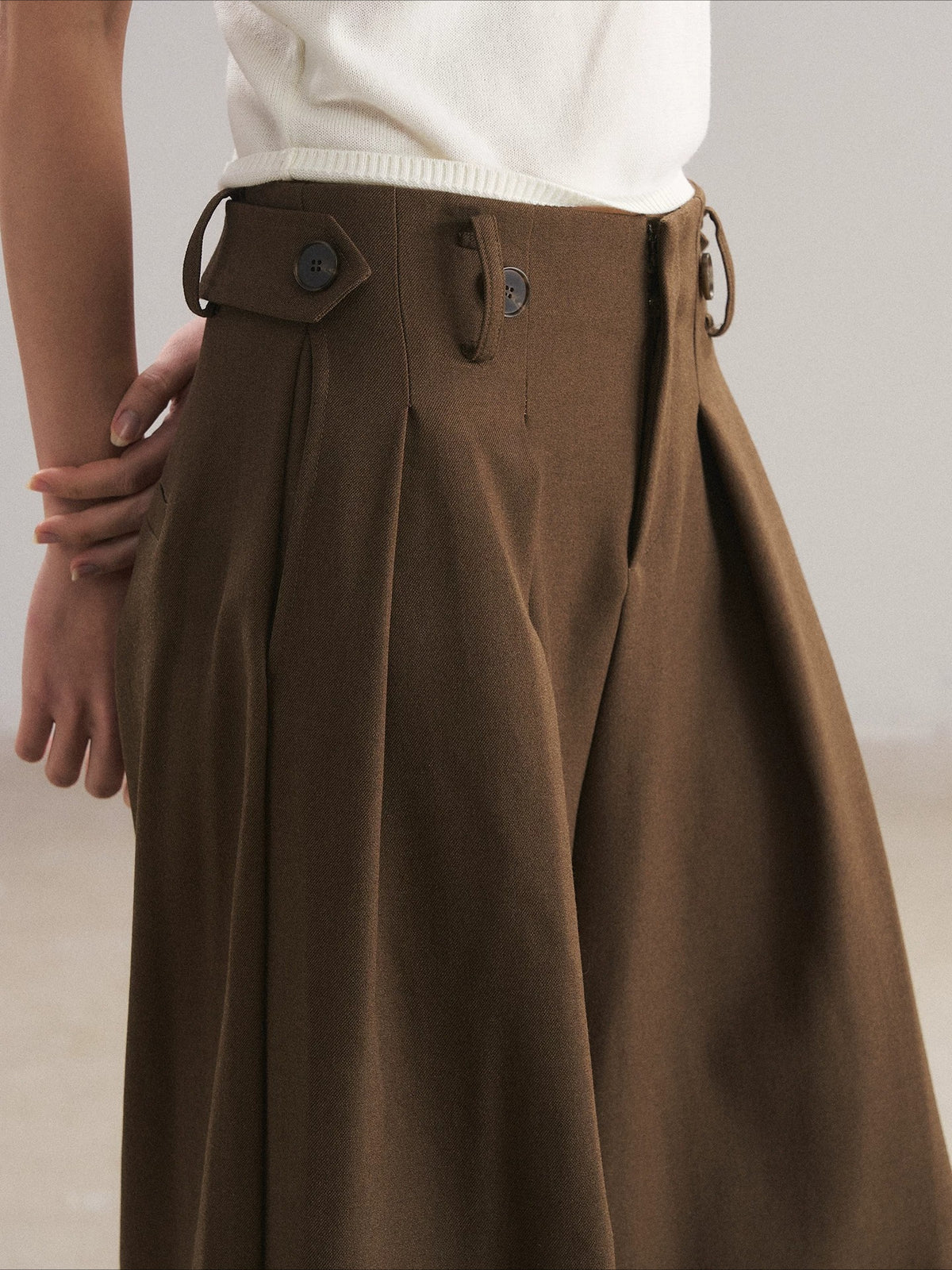 Pleated Wide-Leg Trousers