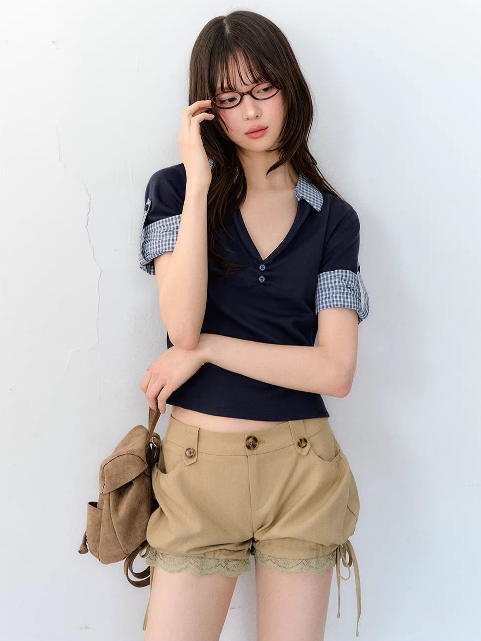 Layered Polo Knit T-Shirt