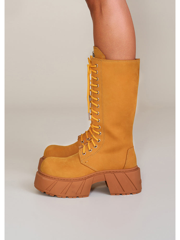 Future Mirage Leather Rider High Boots Ginger