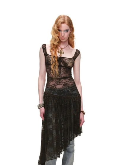 U-Neck Lace Back Dress