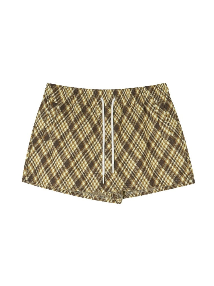Plaid Tie Waist skirt