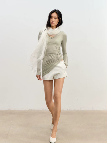 Asymmetric V-Neck Top
