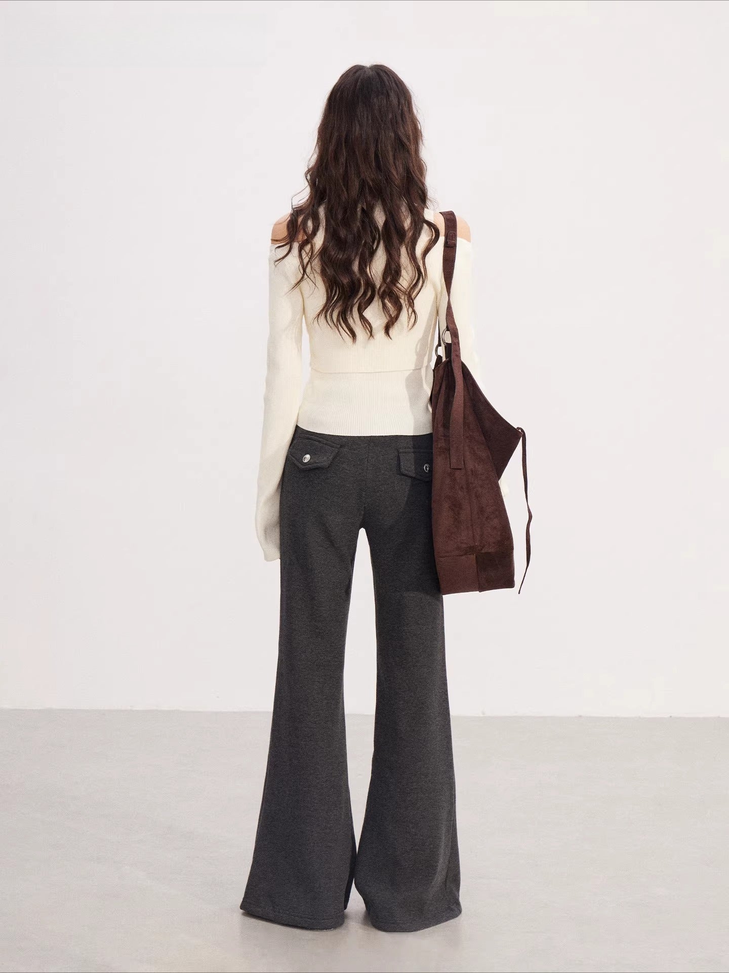 Fleece Lined Drawstring Flare Pants