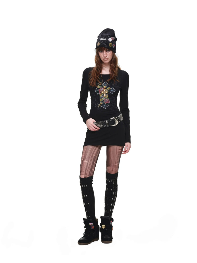 Tattoo Cutout Midi Dress