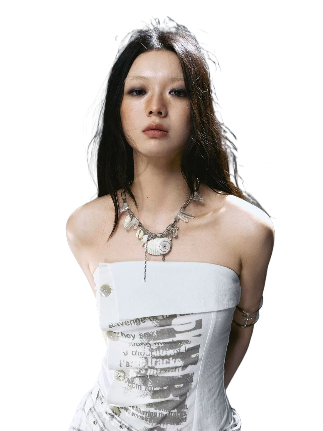 Crystal Shell Layered Necklace