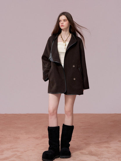 Vintage Shearling-Wool Double-Faced Coat