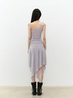 Beaded Strappy Asymmetric Dress