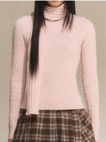 Pink Knit Pullover Sweater