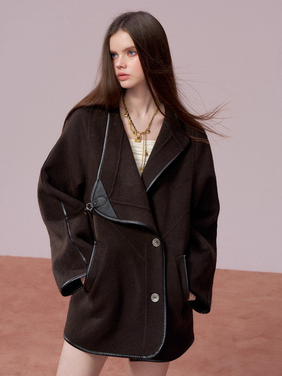 Vintage Shearling-Wool Double-Faced Coat