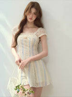 "Tide Coast" Striped Colorblock A-Line Dress