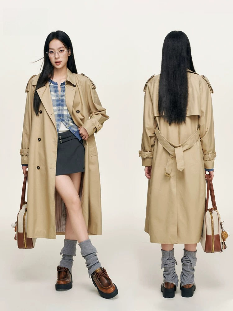 Epaulet Double-Breasted Trench
