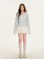 Contrast Hooded Knit Sweater