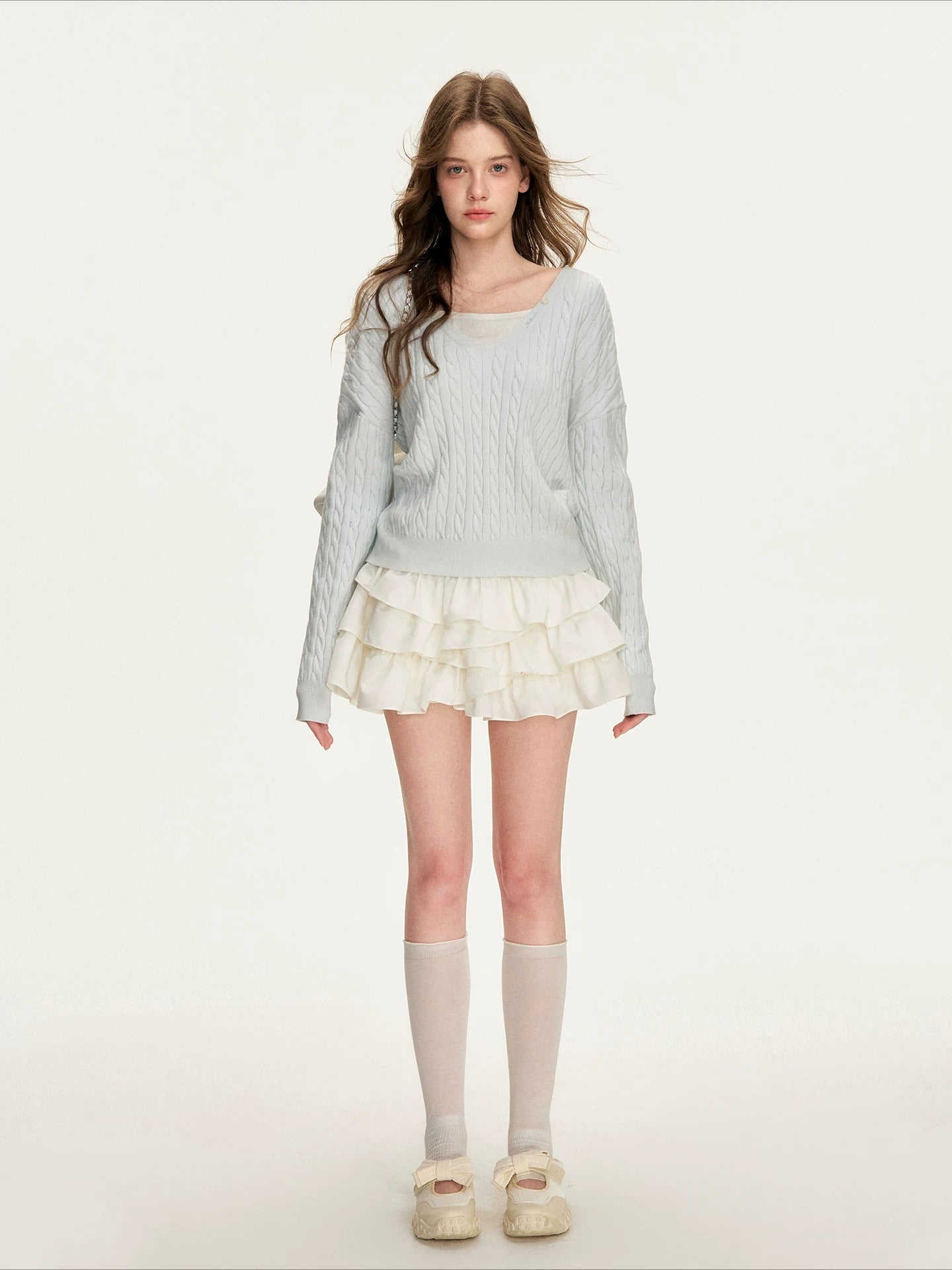 Contrast Hooded Knit Sweater