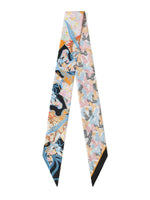 Vintage Double Print Silk Ribbon Scarf