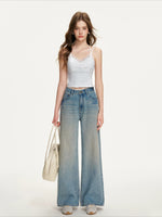 Blue Lace V-Neck Camisole