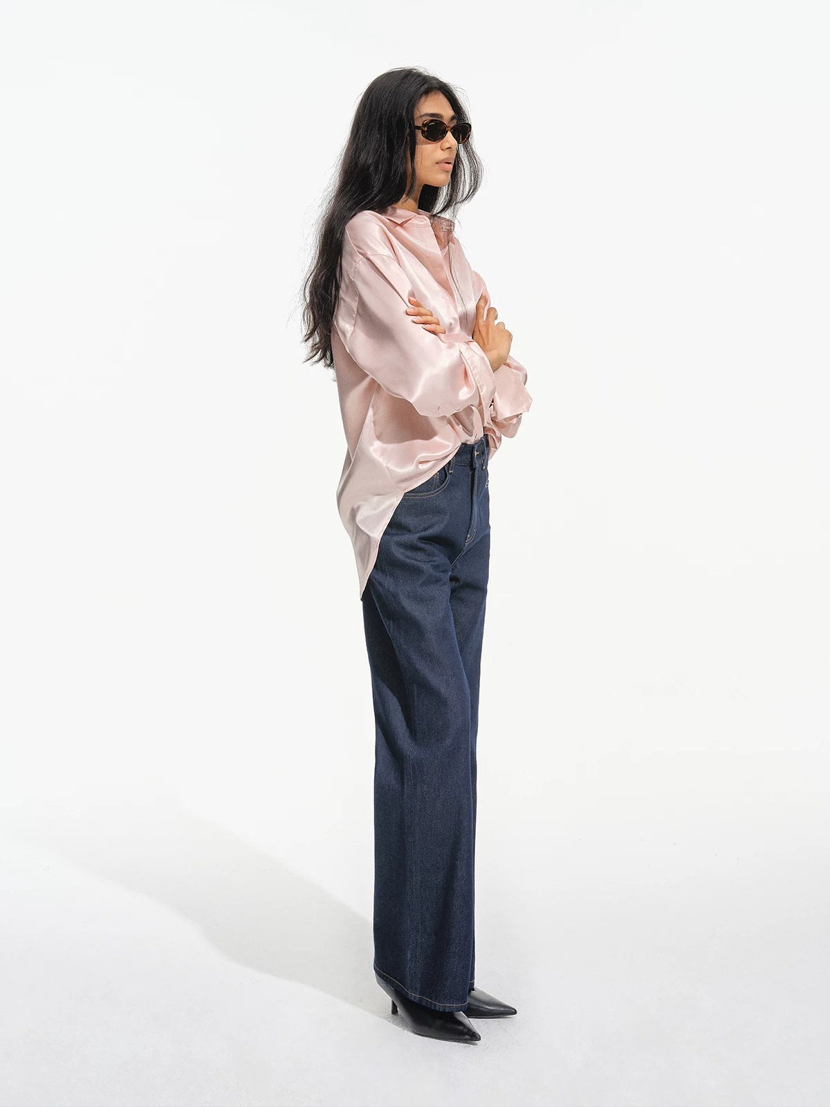 Dark Blue Straight Leg Jeans