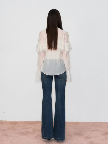 Ruffle Sheer Blouse