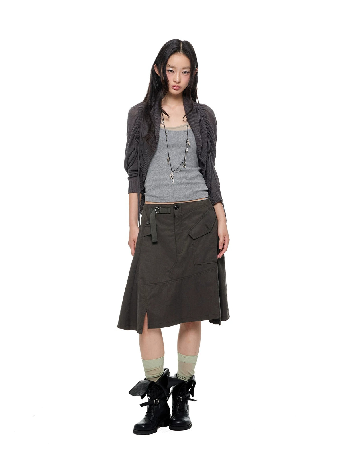 Korean Drawstring Knit Cardigan