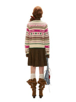 Brown Pleated Mini Skirt