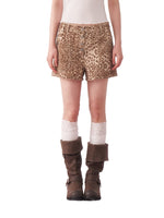 Leopard Denim Shorts