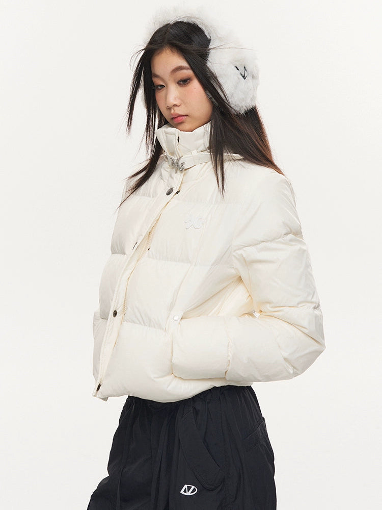 Black &amp; White Pearl Down Short Jacket