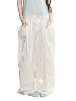 White High Waist Wide Leg Pants