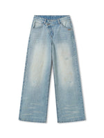 Leather-Trim Low-Rise Jeans