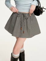 Checkered A-Line Mini Skirt
