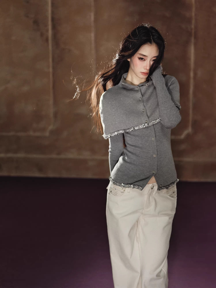 Detachable Cape Wool Sweater