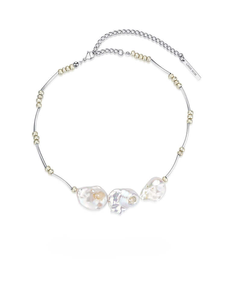 Simple Natural Baroque Pearl Necklace