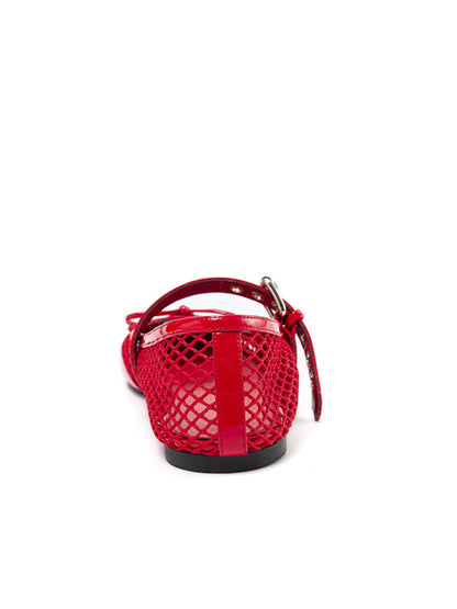Fishing Net Woven Flat Mary Jane Shoes