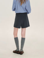 Ruffle Pocket Tailored A-Line Shorts