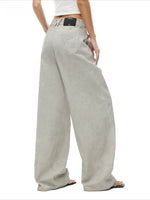 Wheat Washed Wide-Leg Pants