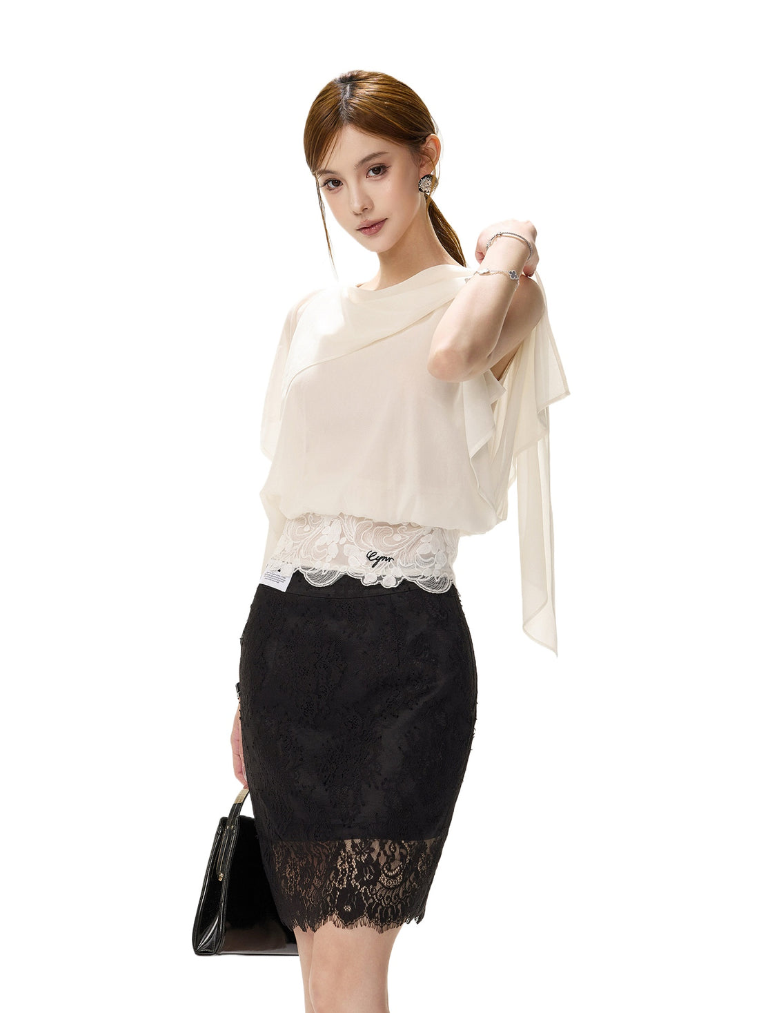 Off Shoulder Chiffon Blouse