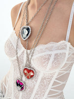 Large Heart Cat and Dog Long Necklace