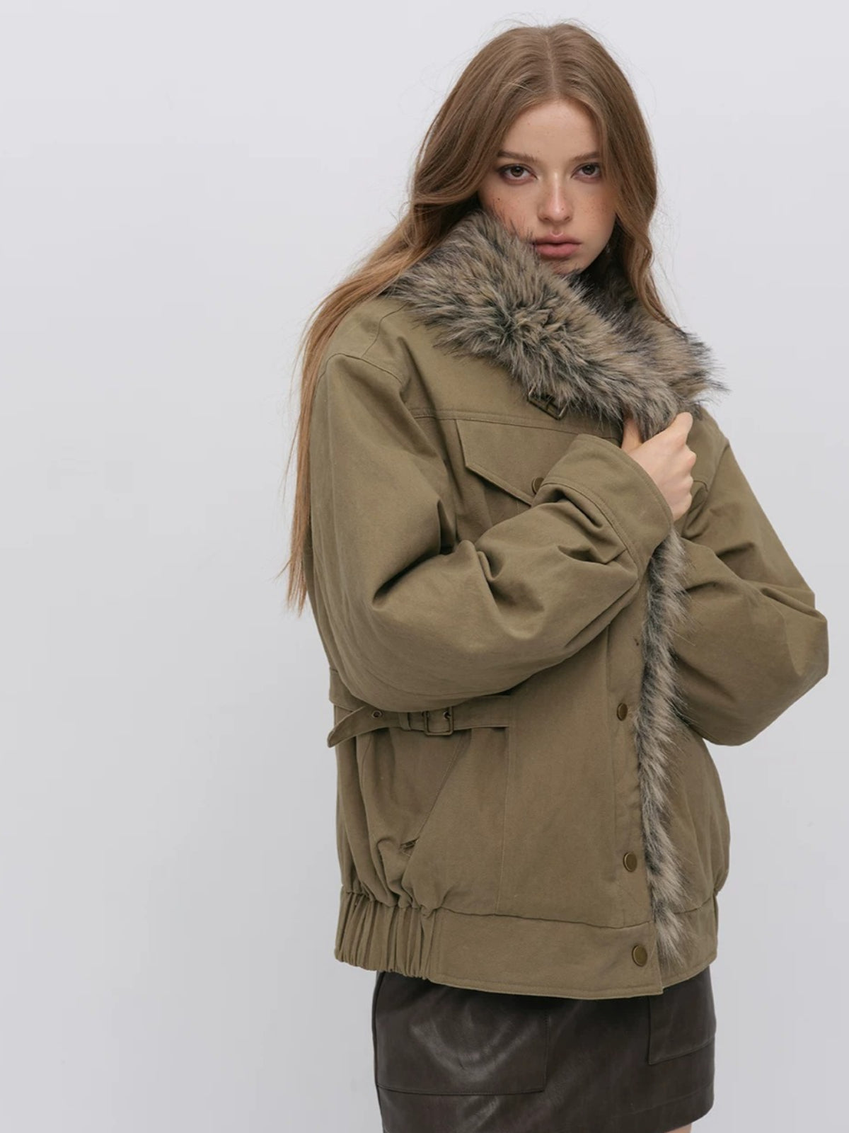 Faux Fur Trimmed Down Jacket