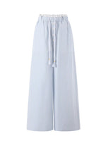 Blue Plaid Lyocell Blend Pants