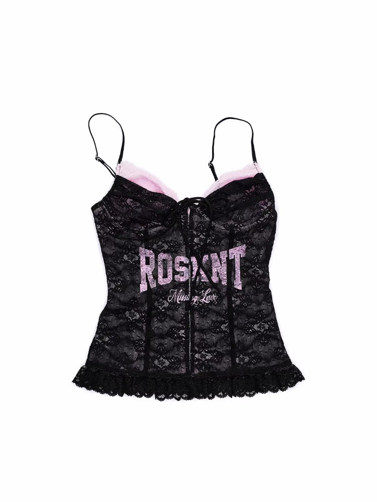 Lace Print Corset Top