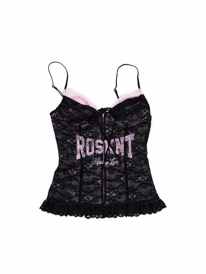 Lace Print Corset Top