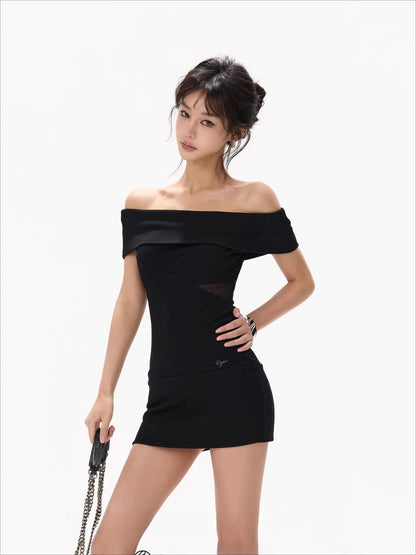 Black Mesh Panel Dress