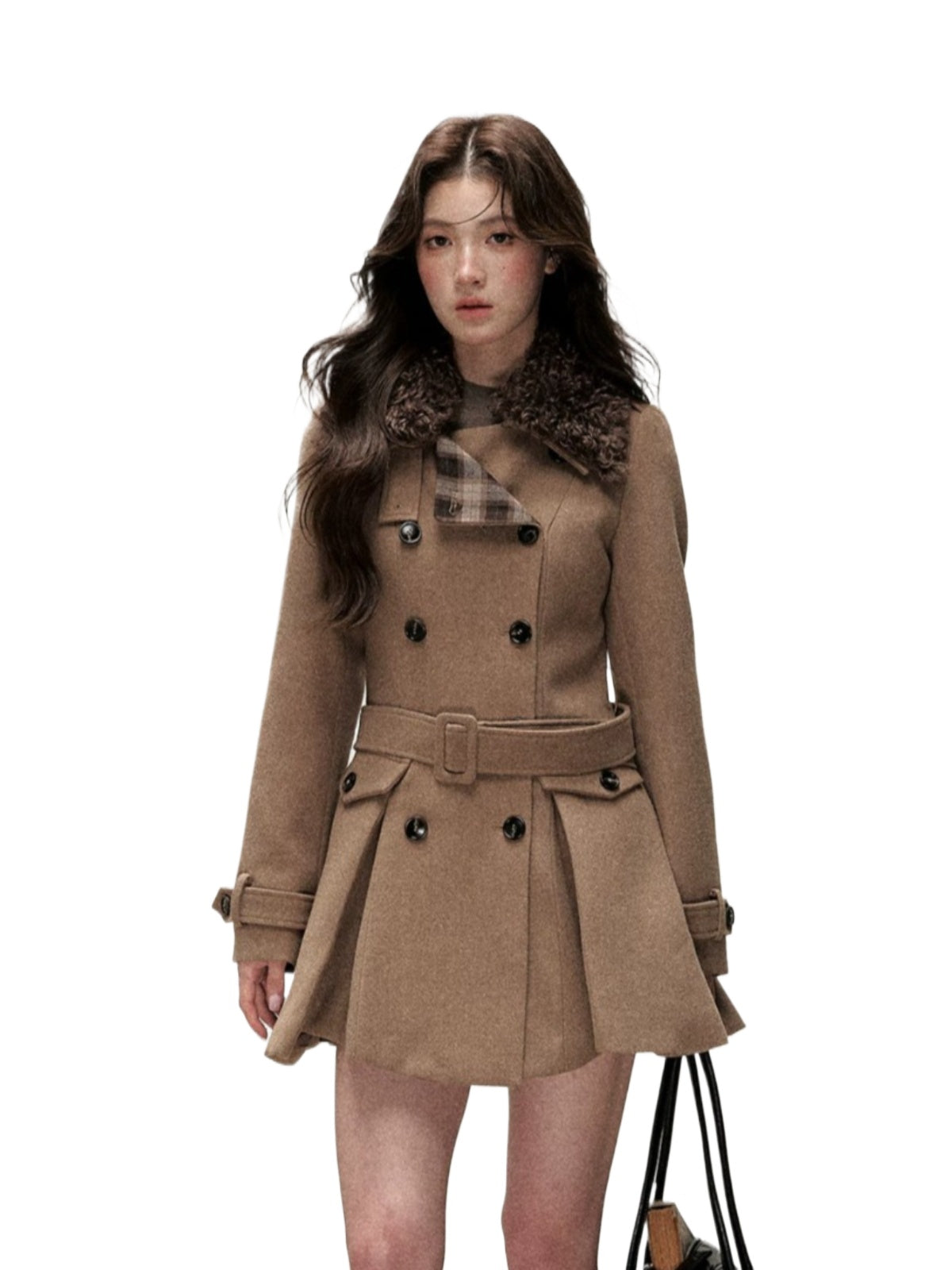 Vintage Double-Breasted Wool Trench Coat