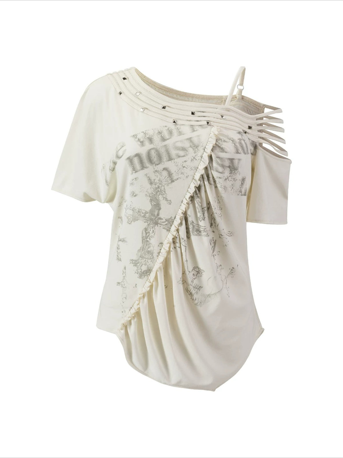 Studded Cross Print Tee