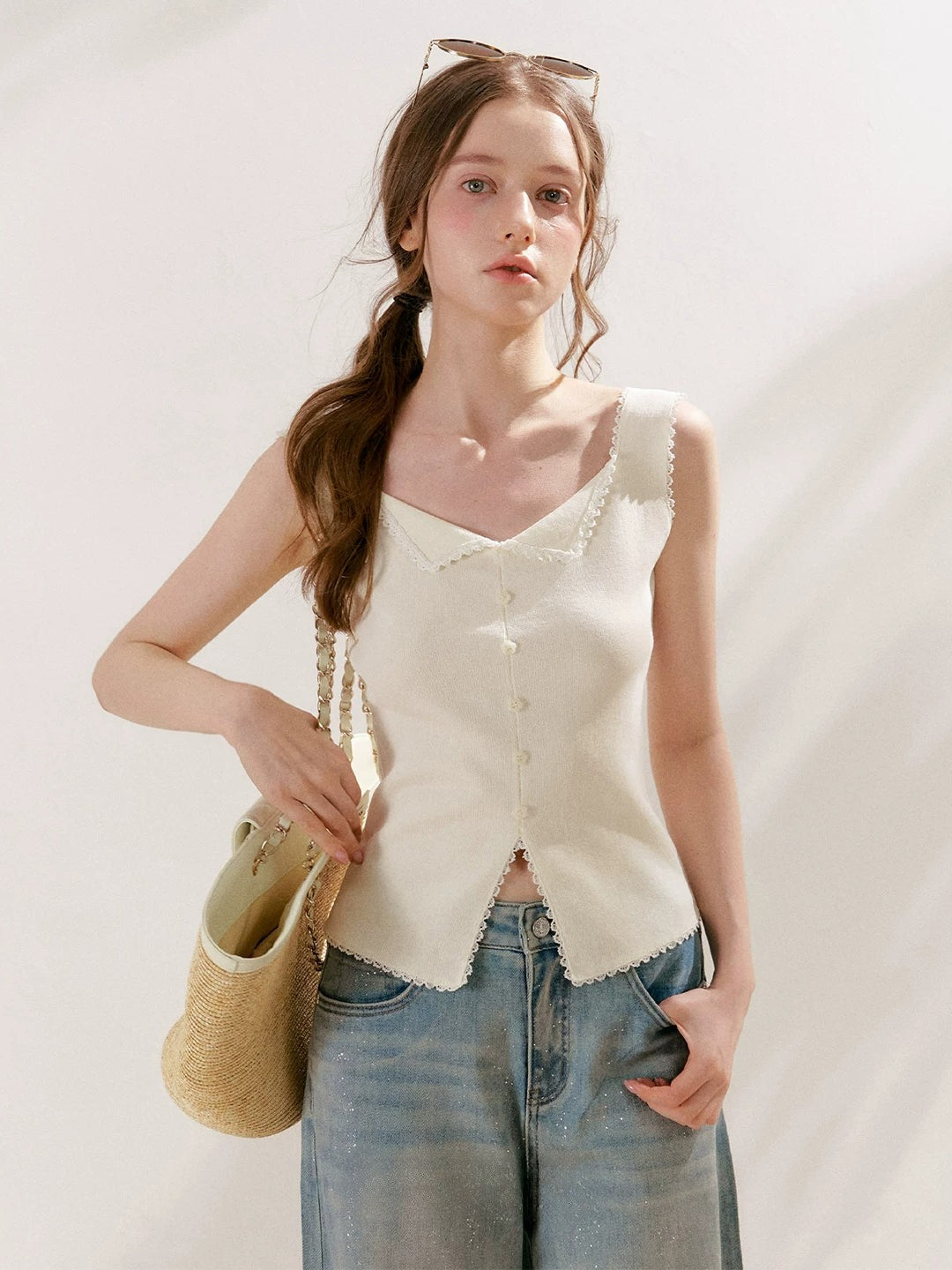Lyocell Lace Vest