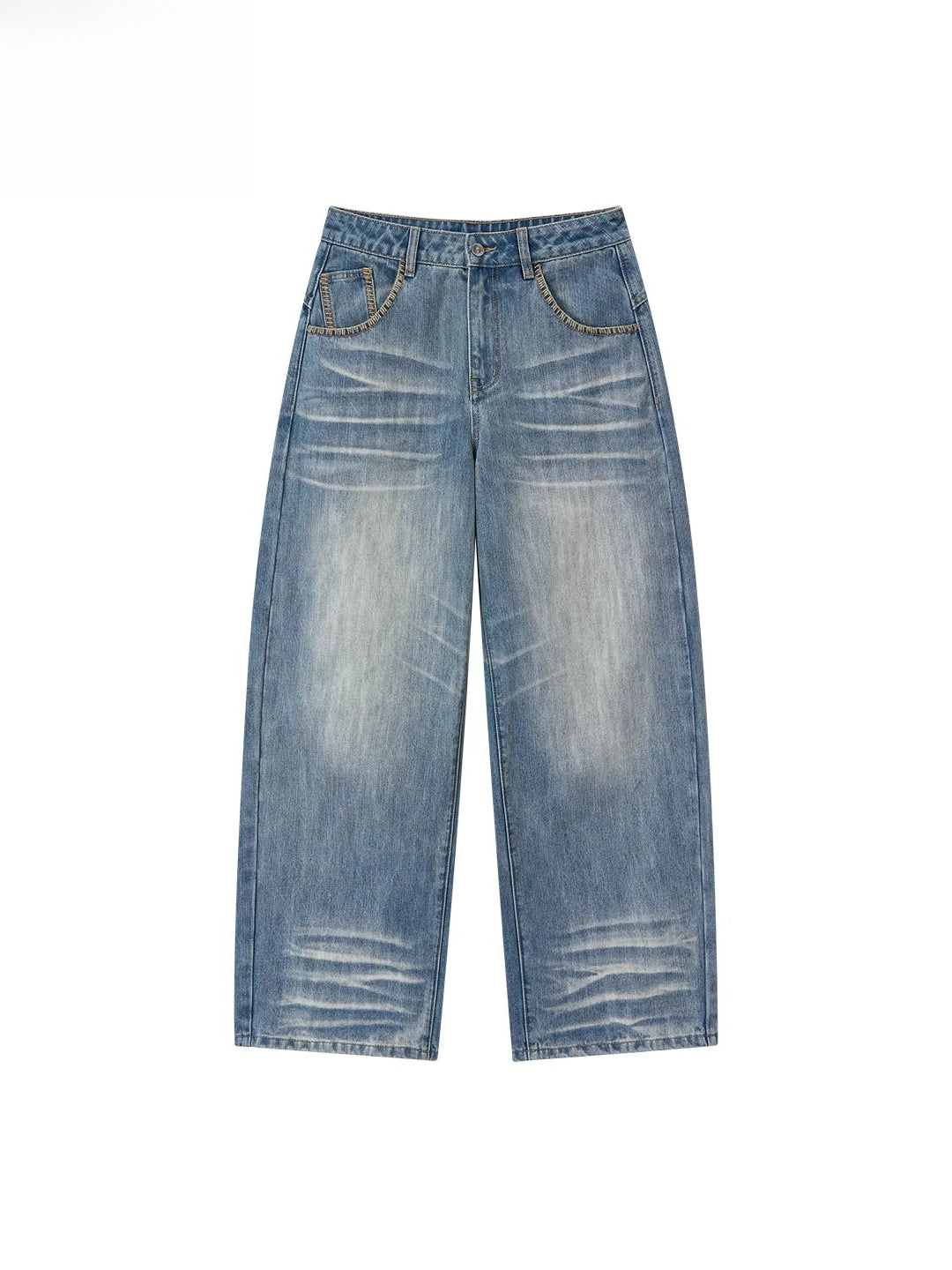Vintage Wash Straight Jeans