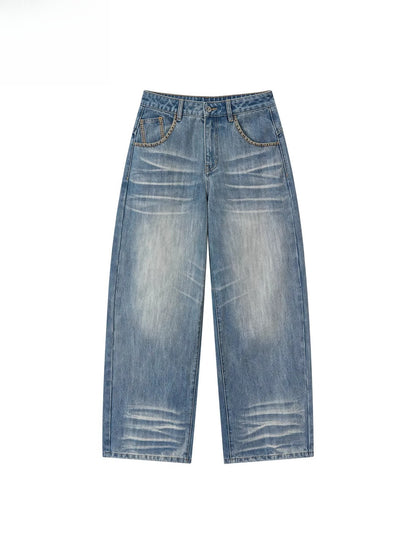 Vintage Wash Straight Jeans