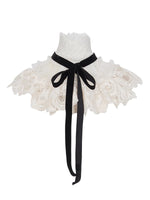 Mirage Vintage Lace-Collar Blazer & Flared Skirt Set