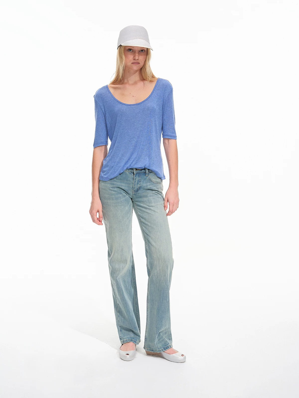 Lyocell Wool U Neck Top