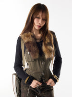 Fur Collar Vest