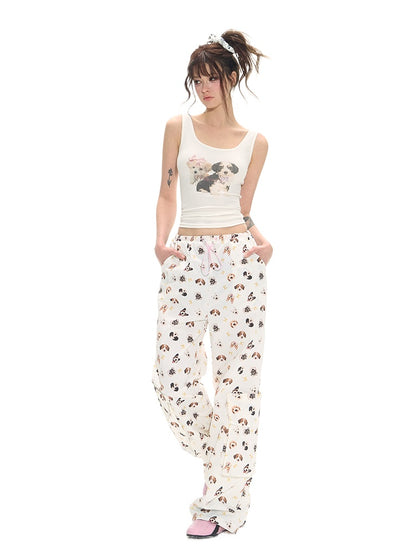 White Low-Rise Cargo Wide-Leg Pants
