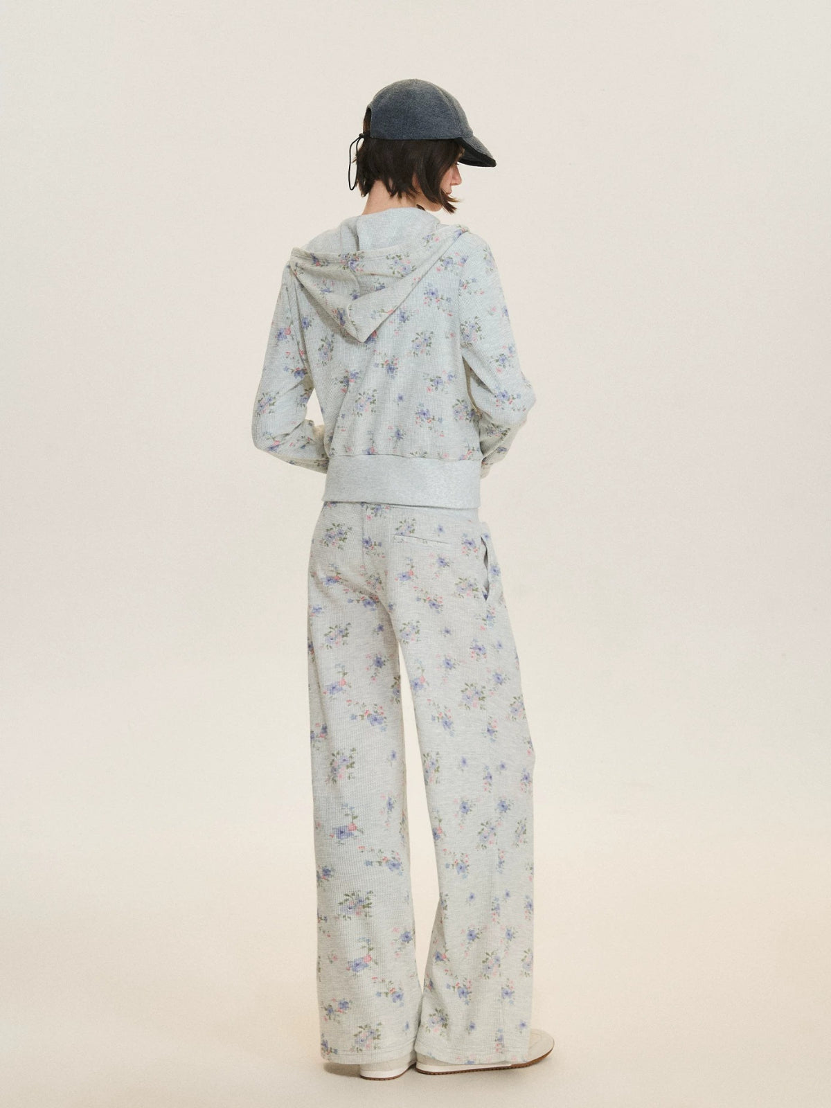 Floral Waffle Hoodie &amp; Pants Set